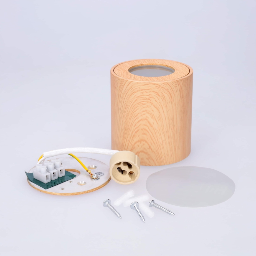 BRILAGI - Koupelnové bodové svítidlo MIA 1xGU10/30W/230V 84x80 mm dekor dubu IP44