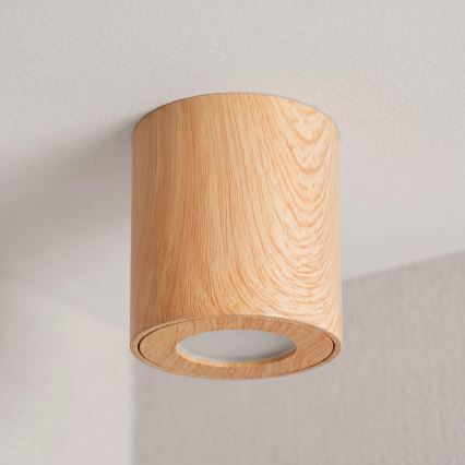 BRILAGI - Koupelnové bodové svítidlo MIA 1xGU10/30W/230V 84x80 mm dekor dubu IP44