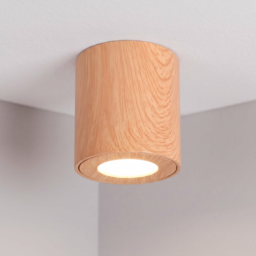 BRILAGI - Koupelnové bodové svítidlo MIA 1xGU10/30W/230V 84x80 mm dekor dubu IP44