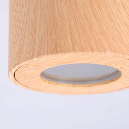 BRILAGI - Koupelnové bodové svítidlo MIA 1xGU10/30W/230V 84x80 mm dekor dubu IP44