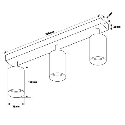 Brilagi - Koupelnové bodové svítidlo SELE 3xGU10/30W/230V IP44 bílá