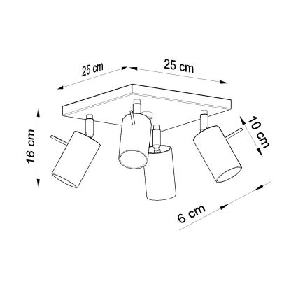 Brilagi -  LED Bodové svítidlo ASMUS 4xGU10/7W/230V černá