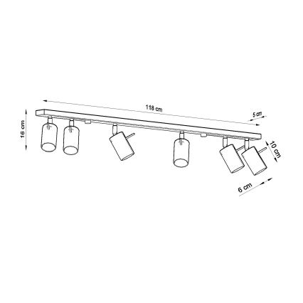 Brilagi -  LED Bodové svítidlo ASMUS 6xGU10/7W/230V černá