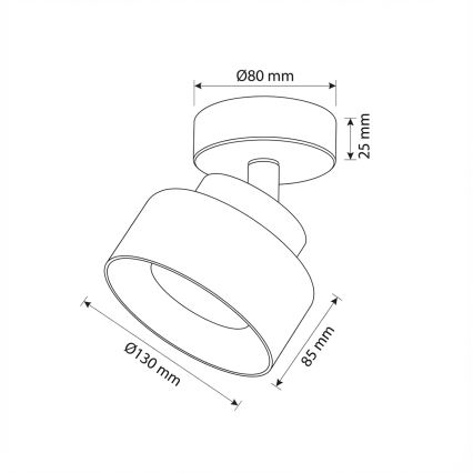 Brilagi - LED Bodové svítidlo AURA LUX 1xGX53/30W/230V pr. 13 cm černá/kouřová