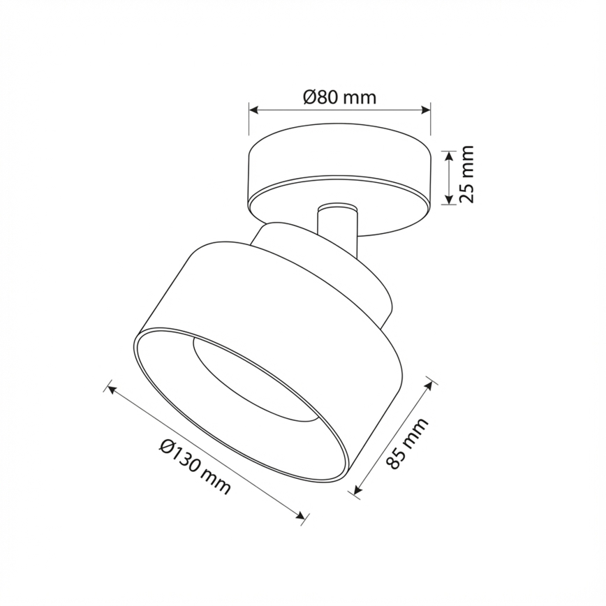 Brilagi - LED Bodové svítidlo AURA LUX 1xGX53/30W/230V pr. 13 cm černá/kouřová