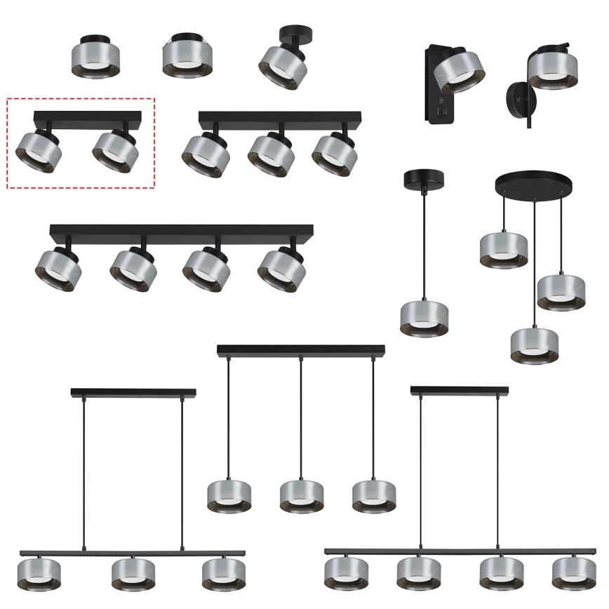Brilagi - LED Bodové svítidlo AURA LUX 2xGX53/30W/230V černá/kouřová