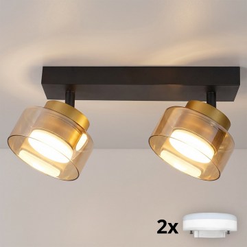 Brilagi - LED Bodové svítidlo AURA LUX 2xGX53/30W/230V černá/zlatá