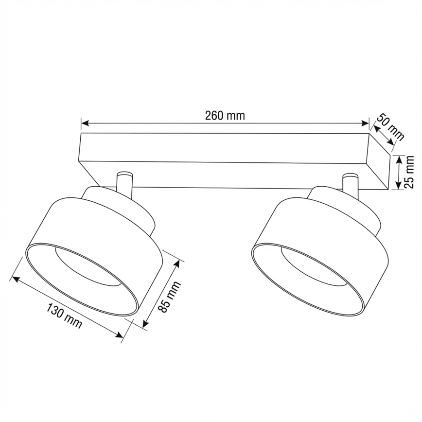 Brilagi - LED Bodové svítidlo AURA LUX 2xGX53/30W/230V černá/zlatá
