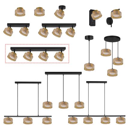 Brilagi - LED Bodové svítidlo AURA LUX 4xGX53/30W/230V černá/zlatá