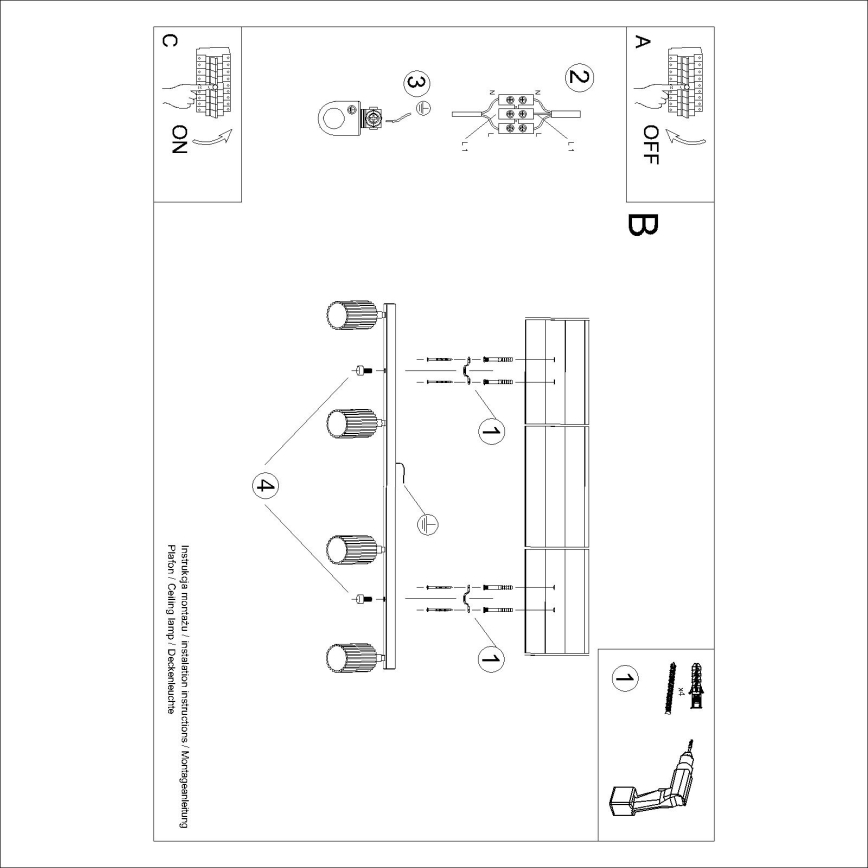 Brilagi - LED Bodové svítidlo CRESTO 4xGU10/10W/230V červená