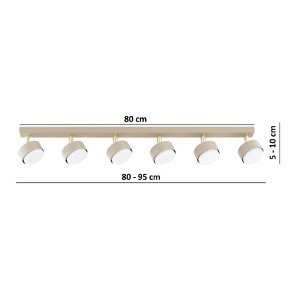 Brilagi - LED Bodové svítidlo MONO 6xGX53/30W/230V béžová/zlatá