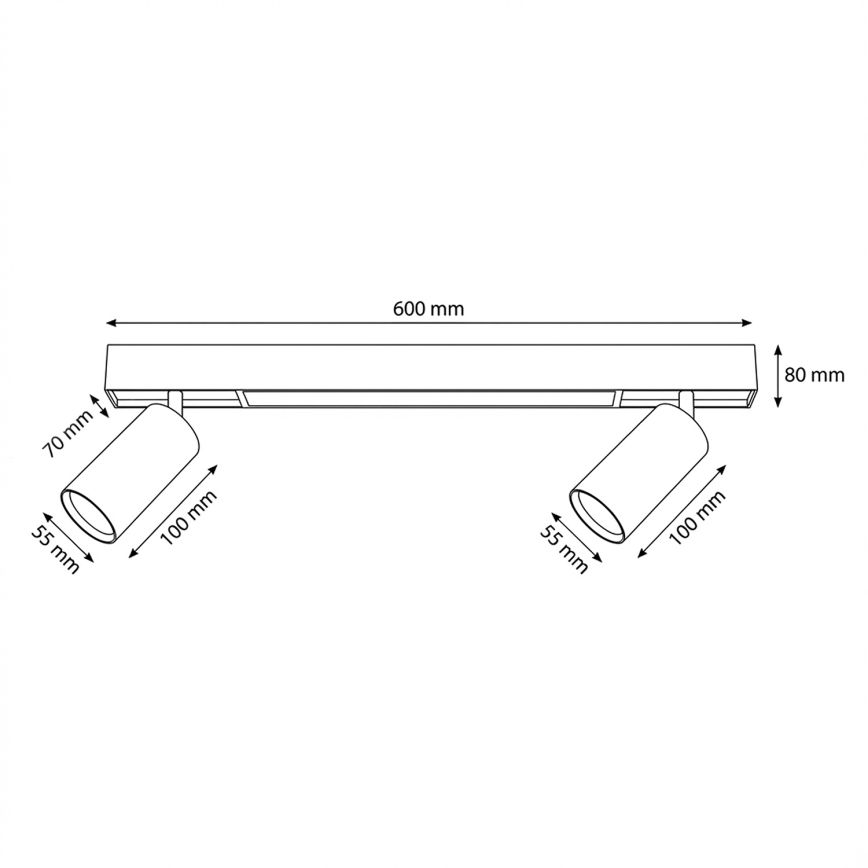 Brilagi - LED Bodové svítidlo SELE 2xGU10/30W/230V + LED/15W bílá
