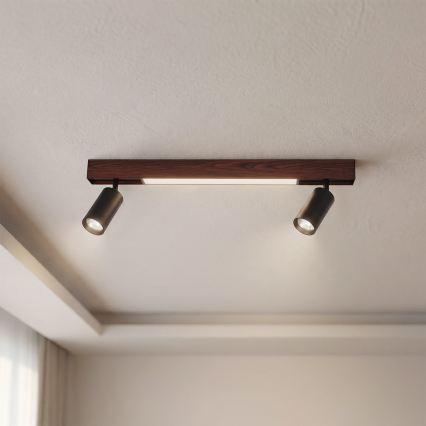 BRILAGI - LED Bodové svítidlo SELE 2xGU10/30W/230V + LED/15W černá/dekor třešně