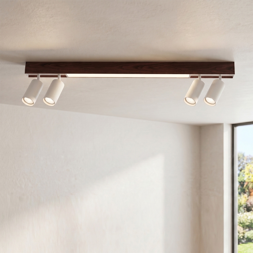BRILAGI - LED Bodové svítidlo SELE 4xGU10/30W/230V + LED/20W bílá/dekor třešně