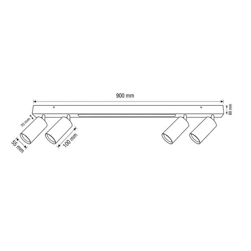 BRILAGI - LED Bodové svítidlo SELE 4xGU10/30W/230V + LED/20W bílá/dekor třešně