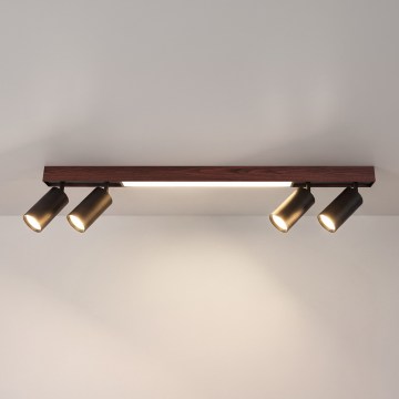 BRILAGI - LED Bodové svítidlo SELE 4xGU10/30W/230V + LED/20W černá/dekor dubu