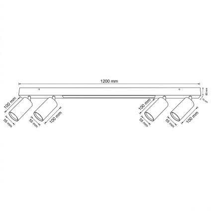 BRILAGI - LED Bodové svítidlo SELE 4xGU10/30W/230V + LED/25W bílá/dekor třešně