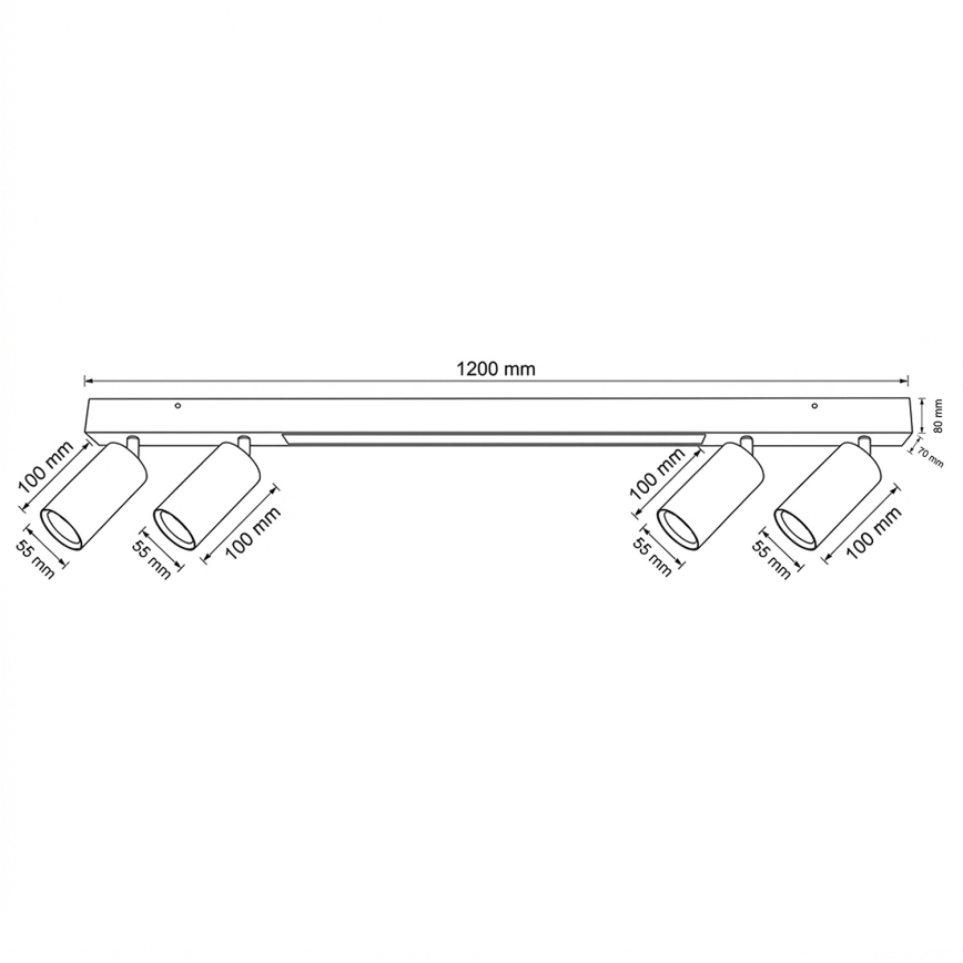 BRILAGI - LED Bodové svítidlo SELE 4xGU10/30W/230V + LED/25W bílá/dekor třešně
