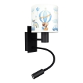 Brilagi - LED Dětská flexibilní nástěnná lampa BOBO 1xE27/25W/230V + LED/3W černá/bílá/modrá/medvídci