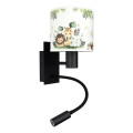 Brilagi - LED Dětská flexibilní nástěnná lampa BOBO 1xE27/25W/230V + LED/3W černá/bílá/zelená/džungle