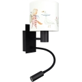 Brilagi - LED Dětská flexibilní nástěnná lampa BOBO 1xE27/25W/230V + LED/3W černá/bílá/zvířátka