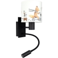 Brilagi - LED Dětská flexibilní nástěnná lampa BOBO 1xE27/25W/230V + LED/3W černá/bílá/zvířátka