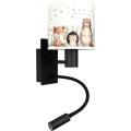 Brilagi - LED Dětská flexibilní nástěnná lampa BOBO 1xE27/25W/230V + LED/3W černá/bílá/zvířátka