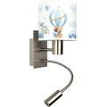 Brilagi - LED Dětská flexibilní nástěnná lampa BOBO 1xE27/25W/230V + LED/3W matný chrom/bílá/modrá/medvídci