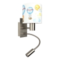 Brilagi - LED Dětská flexibilní nástěnná lampa BOBO 1xE27/25W/230V + LED/3W matný chrom/bílá/zvířátka