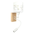 Brilagi - LED Dětská flexibilní nástěnná lampa BOBO WOOD 1xE27/25W/230V + LED/3W dub/bílá/jednorožci