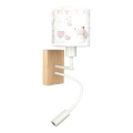 Brilagi - LED Dětská flexibilní nástěnná lampa BOBO WOOD 1xE27/25W/230V + LED/3W dub/bílá/krémová/králíčci
