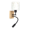 Brilagi - LED Dětská flexibilní nástěnná lampa BOBO WOOD 1xE27/25W/230V + LED/3W dub/černá/bílá/králíčci