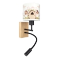 Brilagi - LED Dětská flexibilní nástěnná lampa BOBO WOOD 1xE27/25W/230V + LED/3W dub/černá/bílá/růžová/víly
