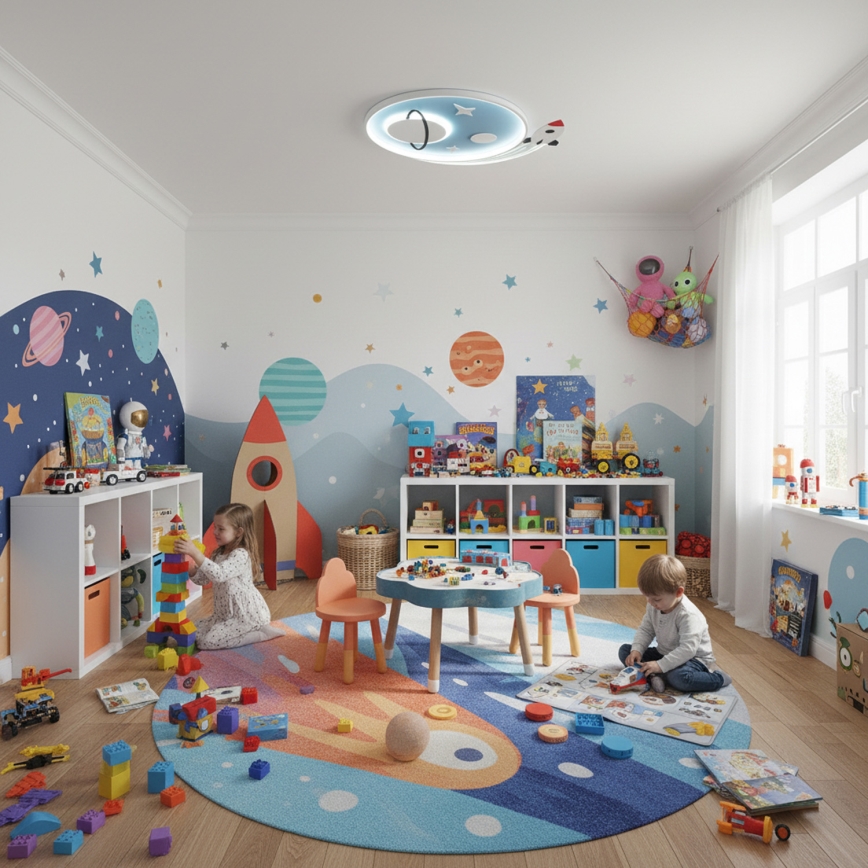 Brilagi -LED Dětské stropní svítidlo STARSHIP LED/64W/230V 3000/4500K modrá