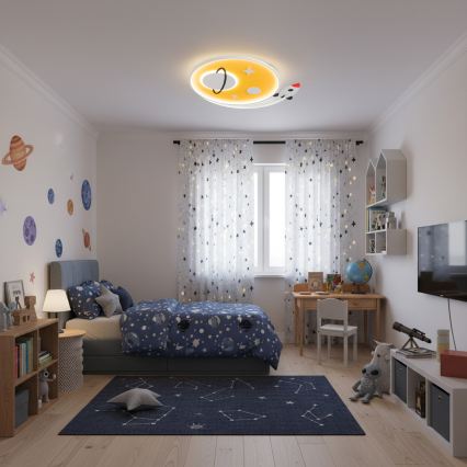 Brilagi -LED Dětské stropní svítidlo STARSHIP LED/64W/230V 3000/4500K žlutá