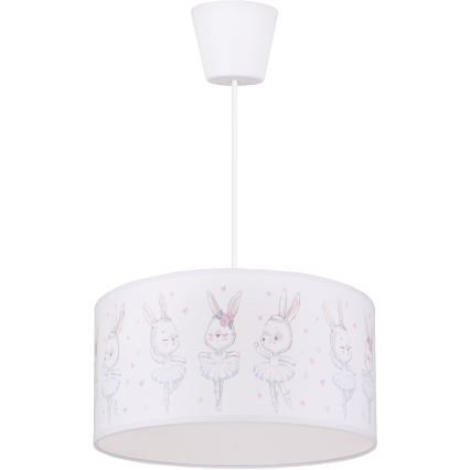 Brilagi - LED Dětský lustr na lanku BOBO 1xE27/10W/230V pr. 35 cm bílá/králíčci