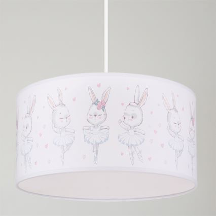 Brilagi - LED Dětský lustr na lanku BOBO 1xE27/10W/230V pr. 35 cm bílá/králíčci