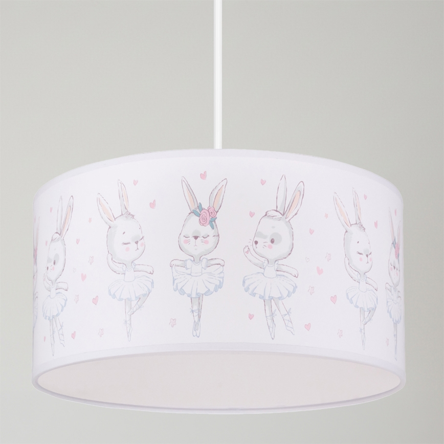 Brilagi - LED Dětský lustr na lanku BOBO 1xE27/10W/230V pr. 35 cm bílá/králíčci