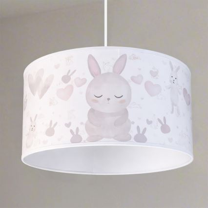Brilagi - LED Dětský lustr na lanku BOBO 1xE27/10W/230V pr. 35 cm bílá/králíčci