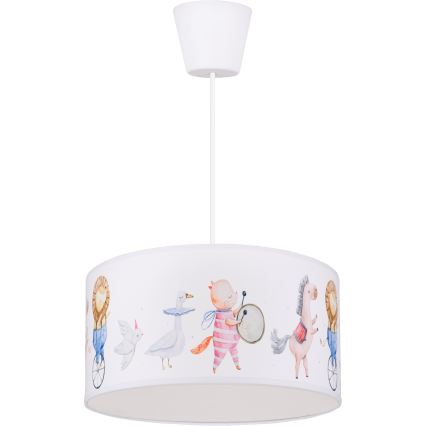 Brilagi - LED Dětský lustr na lanku BOBO 1xE27/10W/230V pr. 35 cm bílá/zvířátka