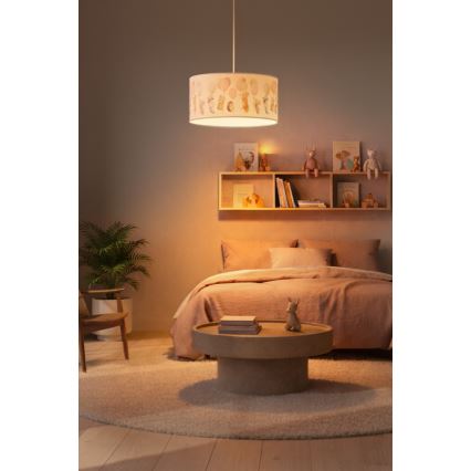 Brilagi - LED Dětský lustr na lanku BOBO 1xE27/10W/230V pr. 35 cm bílá/zvířátka