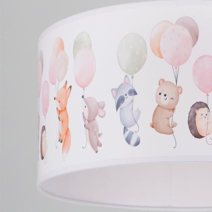 Brilagi - LED Dětský lustr na lanku BOBO 1xE27/10W/230V pr. 35 cm bílá/zvířátka