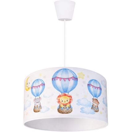 Brilagi - LED Dětský lustr na lanku BOBO 1xE27/10W/230V pr. 35 cm bílá/zvířátka