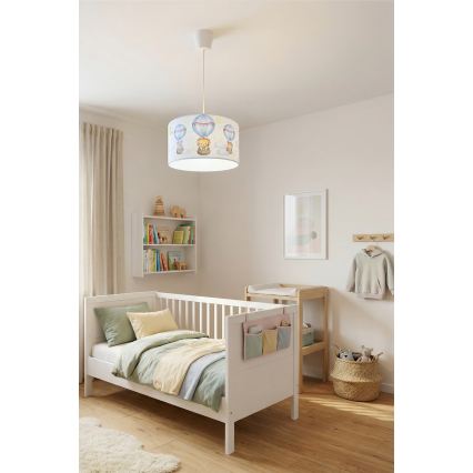 Brilagi - LED Dětský lustr na lanku BOBO 1xE27/10W/230V pr. 35 cm bílá/zvířátka