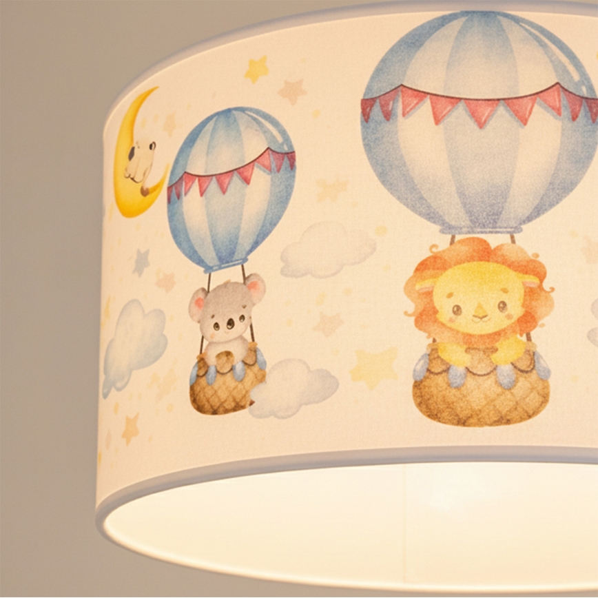 Brilagi - LED Dětský lustr na lanku BOBO 1xE27/10W/230V pr. 35 cm bílá/zvířátka