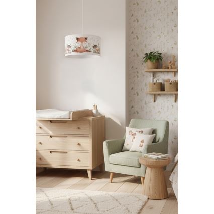 Brilagi - LED Dětský lustr na lanku BOBO 1xE27/10W/230V pr. 35 cm bílá/zvířátka