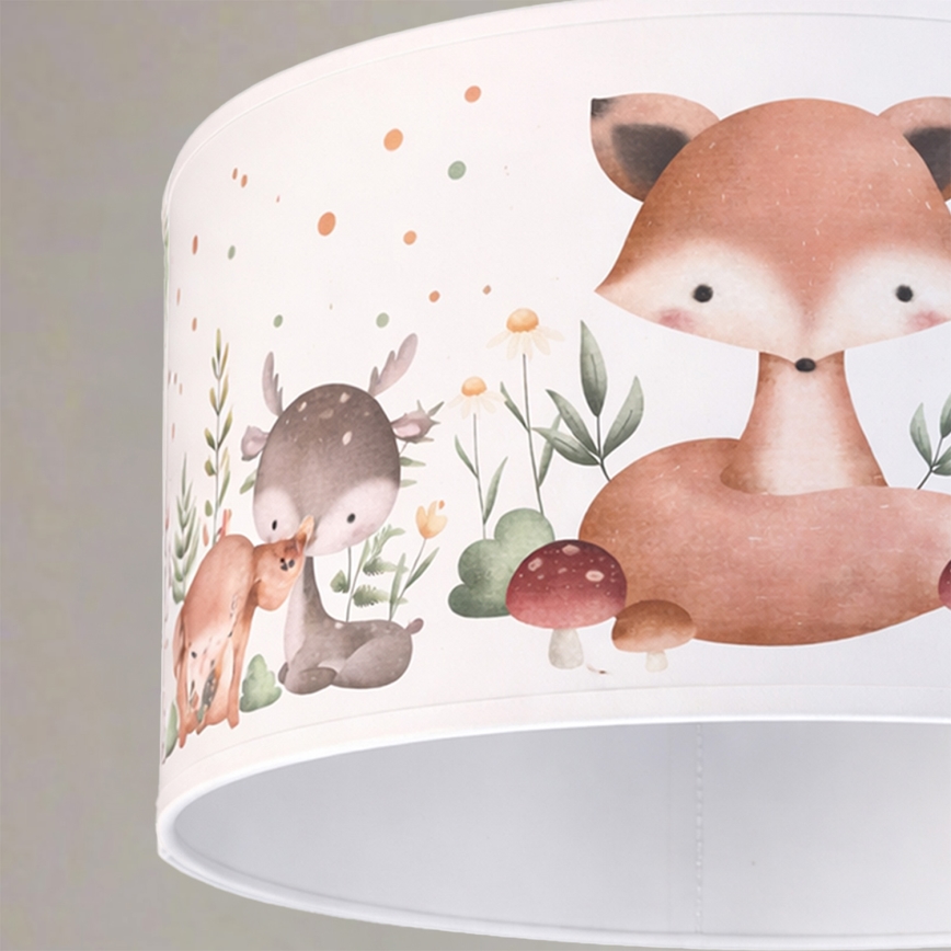 Brilagi - LED Dětský lustr na lanku BOBO 1xE27/10W/230V pr. 35 cm bílá/zvířátka