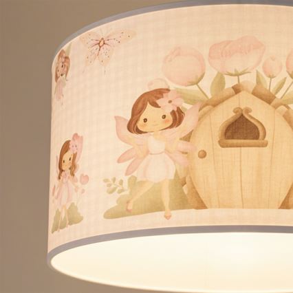 Brilagi - LED Dětský lustr na lanku BOBO 1xE27/10W/230V pr. 35 cm růžová/víly