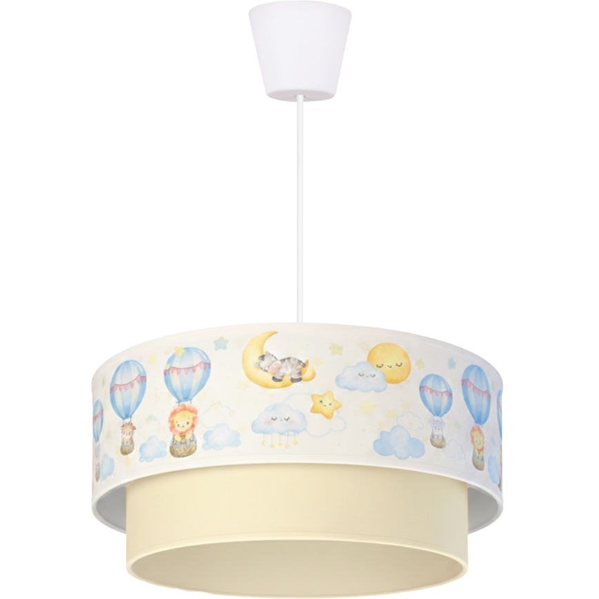 Brilagi - LED Dětský lustr na lanku BOBO 1xE27/10W/230V pr. 40 cm bílá/béžová/zvířátka