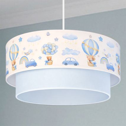 Brilagi - LED Dětský lustr na lanku BOBO 1xE27/10W/230V pr. 40 cm krémová/modrá/medvídci